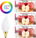 E12 Dimmable Light Bulbs 60 Watt Candelabra Led Bulbs 4000k Daylight Frosted Edison Bulbs 6W for Chandelier Light and Ceiling Fan Light AC120V 600lm b11 led Bulb Torpedo,6Pack