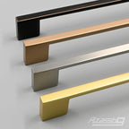 Alzassbg 10 Pack Matt Gold Cabinet Pulls, 3 Inch(76mm) Hole Centers Rectangle Cabinet Handles Kitchen Pulls for Cabinets AL3051MGP