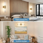 Glass Rods Wall Light Fixture Indoor Brass Bathroom Vanity Lights Beside Mirror Lighting Lamps Up and Down Wall Mounted Light E12 Socket