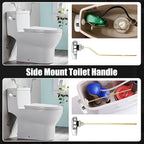 Toilet Handle Replacement Parts Kit, Side Mount Toilet Flush Handle for TOTO THU004-CP Trip Lvr for TOTO ST701, CST854, CST884 (Zinc Alloy & Copper Lever)