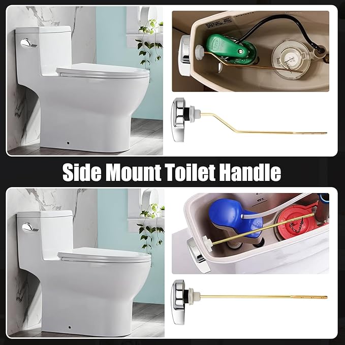 Toilet Handle Replacement Parts Kit, Side Mount Toilet Flush Handle for TOTO THU004-CP Trip Lvr for TOTO ST701, CST854, CST884 (Zinc Alloy & Copper Lever)