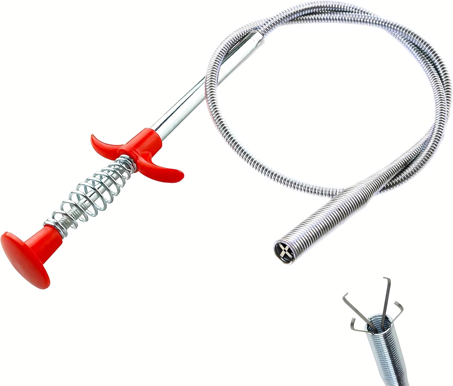 Drain Snake, Drain Clog Remover - Gutter Cleaning Tools Drain Cleaner for Toilet Sewer Shower Kitchen Bathroom Tub Clogged Drains Opener Cleaning Tool, Flexible Grabber Claw Pick Up Reacher (30 inch)