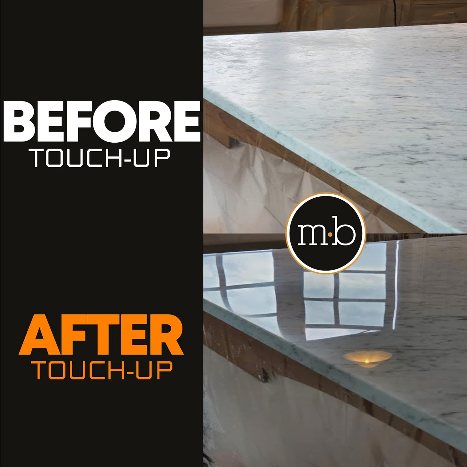 MB-11 Marble Polishing Powder with Microfiber Cloth and Gloves - Spot Polish Water Stains, Rings or Etches to Restore Marble, Travertine, Limestone or Onyx