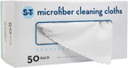 S&T INC. 50 Pack Microfiber Cleaning Cloth with Box, Bulk Towels for Home, Reusable Microfiber Towels for Cars, Cleaning Rags, White, 11.8 Inches x 11.8 Inches, 50 Count
