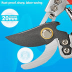 Ultra Sharp Germany Titanium Steel Pruning Shears - Cuts 3X Easier, Weak Hand Arthritis Snips, Rust-Resistant, Effortlessly 1-Inch Cut Capacity Garden Scissors, Ergonomic Handle (gt-06, 1)