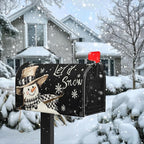 Winter Snowman Mailbox Cover Magnetic Large Size 25.5 x 21 Christmas Holiday Snowflakes Oversized Post Letter Box Wraps Decor for Outside Garden Yard Outdoor Decorations