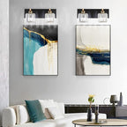 Aipsun Vanity Lighting Fixtures for Bathroom Matte Black Vanity Lights Fixtures Crystal 2 Lights Wall Light Fixture Over Mirror(Exclude Bulb)