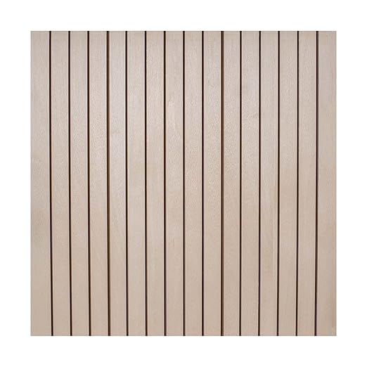 4ft x 4ft Unfinished Maple Veneer Flexible Tambour Wall Panel with 3/4" 30-Degree Groove Slats, Flexible & Customizable