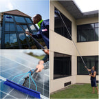 26FT Window Cleaning Brush Kit, 4-26ft Adjustable Water Fed Pole Kit, Solar Panel Cleaning Brush and Pole, Window Roof Solar Panel Washing Cleaner Equipment Kit