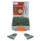 Wood Screws 2 inch, 700pcs Countersunk Self Tapping Screws #8 x 2, Carbon Steel, Against Rust and Corrosion Screw, Green Coated Exterior Wood/Deck Screws, Star Drive with Bit