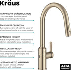 KRAUS Oletto Touchless Sensor Pull-Down Single Handle Kitchen Faucet in Spot-Free Antique Champagne Bronze, KSF-2830SFACB