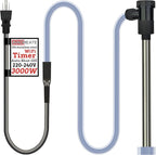 3000W 240V Inflatable Pool Immersion Water Heater with Wifi Timer & Auto Shut Off – Submersible Electric Heater for Above-Ground Pool, Baptismal Pool, Baptistry, Bucket, Bathtub and Hot Tub