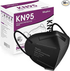 Miuphro KN95 Face Mask 50 Pack, Disposable Respirator Masks, 5 Layer Design Safety Mask for Protection, Ideal for Men and Women (Black)