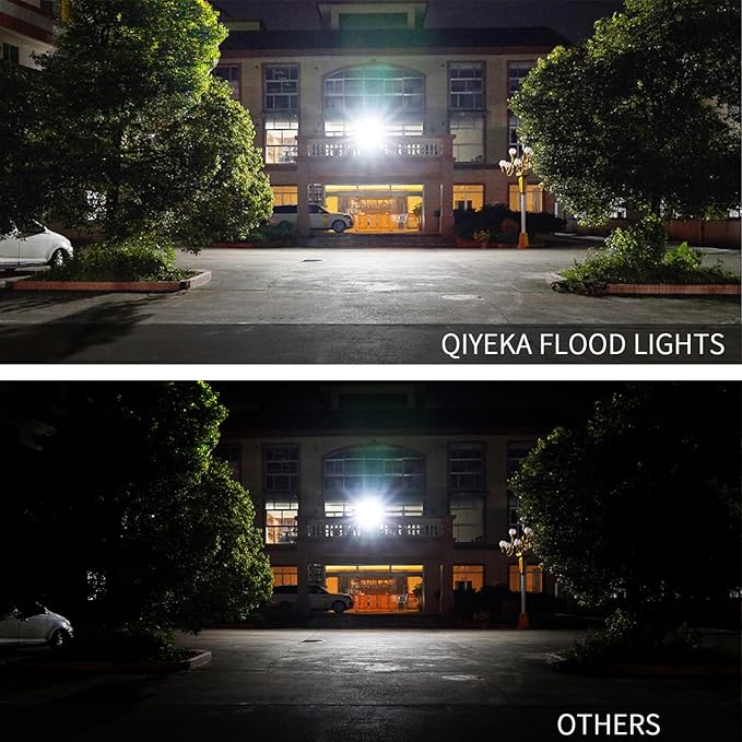 4 Pack 100W LED Flood Light Outdoor,10000LM Bright Work Spotlight Plug in,6000K Daylight White,IP66 Waterproof Exterior Security Floodlights for Yard,Garden,Backyard,Patio,Stadium,Parking Lot