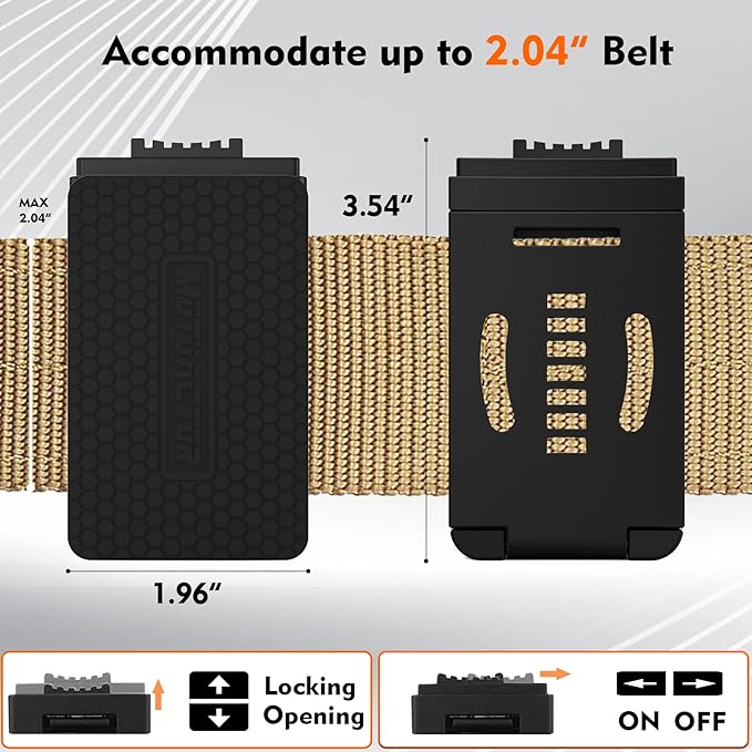 MUTUACTOR Magnetic Belt Clip Heav Duty, 2PCS Super Strong Tool Belt Tool Holster,Anti-Slip Rubber Coated Magnetic Belt Clip for Organizing Screwdrivers Hammers Wrenchs