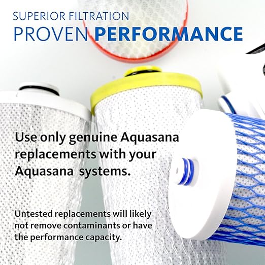 Aquasana Replacement Filter Cartridges Fit Claryum 2-Stage Under Sink Water Filter WQA Certified to Reduce Up to 99.99% of PFAS, Microplastics, Lead & Chlorine 2 Count AQ-5200R AQ-C2-R
