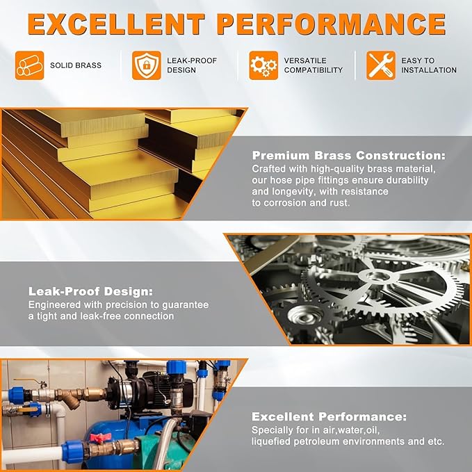 111Pcs Hose Pipe Fitting Assortment Kit, NPT Adapter, Reducer Bushing, Hex Nipple, Close Nipple, Reducing Hex Coupling, 90°Street Elbow, 90°Elbow, Hex Plugs, Hex Thread Plug, Cross Fitting