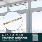 MEGA HANDLES Transom Door Chain 12-Inch, Door Chain Stopper for Transom Windows, Cabinet Door Restraint, Chain Lid Support, Durable Transom Window Hardware for Enhanced Safety - Satin Brass