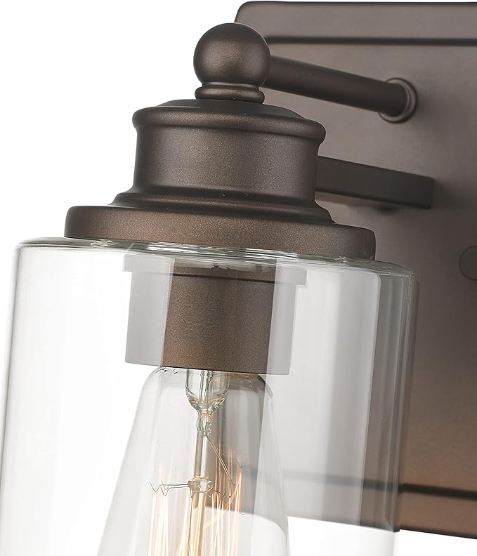 Bathroom Vanity Light, HWH 1 Light Wall Sconce Lamp Over Mirror, Farmhouse Wall Vanity Lighting in Oil-Rubbed Bronze Finish, 5HLT63B ORB