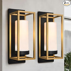 ALVIME Modern Outdoor Wall Light Fixtures, Exterior Lighting Fixtures, Waterproof Outdoor Wall Sconce, Porch Outside Lights for Entryway, House Front Door Patio Garage, E26 Base&Twin Pack