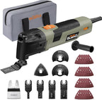 Oscillating Tool 300W, 6 Variable Speeds 22000 OPM Electric Corded Multi-tool with 3.5°Oscillation Angle, Quick Change Blade System,30pcs Accessories for Cutting, Sanding, Grinding, Scraping