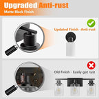 DLLT Wall Sconces Set of Two: Modern Bathroom Vanity Light Fixtures - Matte Black Vanity Lights with Milky White Glass Shade - Farmhouse Wall Lamp for Bedroom Living Room Mirror Hallway Kitchen