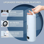 Travel Electric Kettle Portable Small Mini Tea Coffee Kettle Water Boiler, Water Heater with 4 Temperature Control,304 Stainless Steel with Auto Shut-Off & Boil Dry Protection, BPA-Free (Blue)