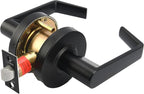 LYNN HARDWARE Commercial Door Lever Lock - Heavy-Duty Locking Door Handle, Designer Door Handles, Cylindrical Lever Lock, Non-Handed Grade 2 Door Handle, Matte Black, Passage/Closet