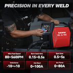 ARCCAPTAIN iControl MIG165 Pro MIG Welder 165A 120V 240V Gas MIG/Gasless Flux MIG/MMA Stick/Lift TIG/Spot Welding/Spool Gun Aluminum Welding Machine, 6 in 1 Professional Welder Machine, APP Control