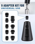 Pull Down Spray Head Replacement - for Kitchen Faucet Sprayer Head with 9 Adapters, 3 Function Pull Out Faucets Spray Nozzle Compatible with Moen, American Standard Faucets, Oil Rubbed Bronze