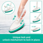 Qaestfy 4-in-1 Shower Scrubber for Tub and Tile, 51'' Long Handle Bathroom Cleaning Brush with Soft & Stiff Bristles, Non-Scratch Cleaner for Bathtub and Floor