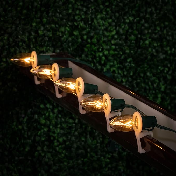 Novelty Lights 500 Case C9 Outdoor Christmas Replacement Bulbs, Clear, E17/C9 Intermediate Base, 7 Watt