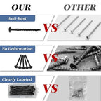 Lag Screws 5 Inch, 50PCS Heavy Duty Construction Screw, Structural Wood Screw #14 x 5, Rust Resistant, Washer Head, Black Coated Exterior Wood/Lag Screws Hex Socket Included