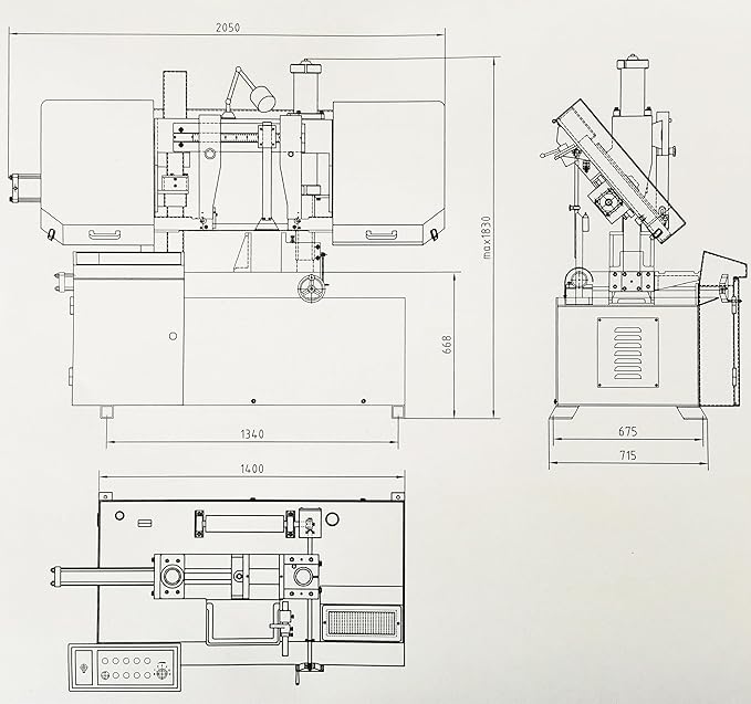 KAKA Industrial Metal Cutting Bandsaw 13.8 Inch Capacity Double Column Horizontal Band Saw Hydraulic Control Semi-Automatic for Metal Fabrication Shops,Industrial Workshops TGK-14