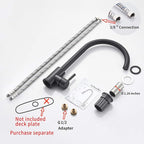 High Arc Matte Black Kitchen Faucet Single Handle Stainless Steel,Commercial Single Hole Kitchen Sink Faucet,Modern One Hole Bar Sink Faucet (Matte Black)