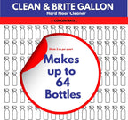 Don Aslett Clean & Brite Concentrate (1 Gallon) Floor Cleaner | Enhance Natural Shine of Hard Flooring | Safe Polish Restorer of Tile, Vinyl, Linoleum, Wood | Prevents Dulling and Damage of Surface