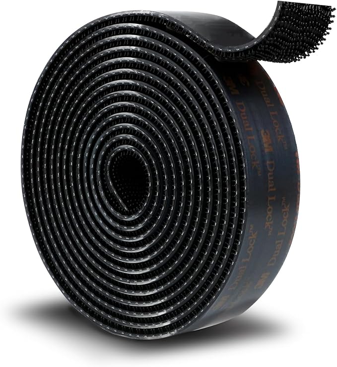 3M Dual Lock SJ3550A 1"×8ft Black, Reclosable Fastener Mounting Tape Interlocking Mushroom Shaped Strong Adhesive Hook Lock Sticky Tape Waterproof for Indoor and Outdoor, EZ Pass, Pedalboard, 1 Pack