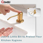 GIMILI Brushed Gold Kitchen Faucet with Soap Dispenser, Commercial Single Handle Spring Pull Out Kitchen Sink Faucets with Pull Down Sprayer