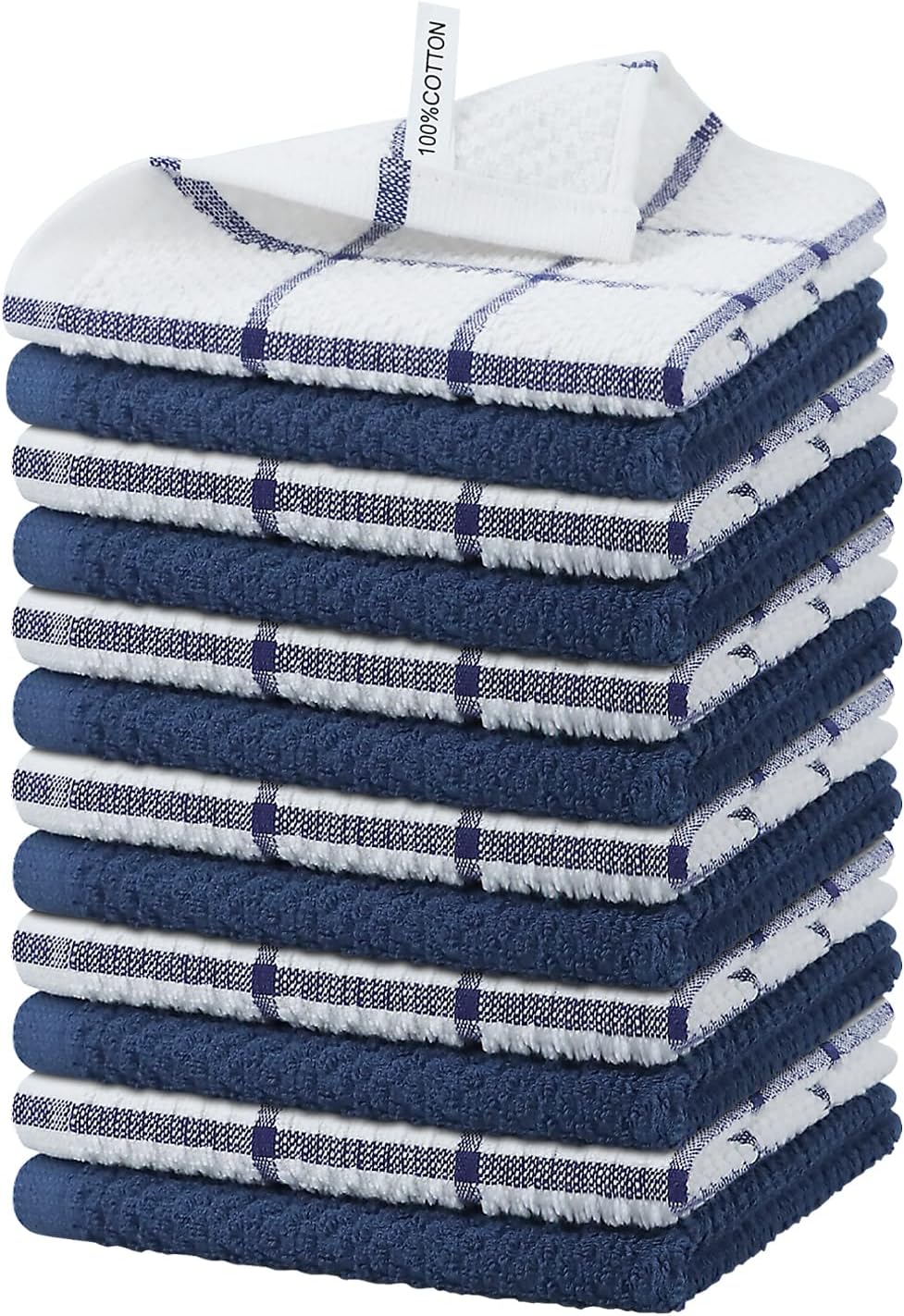 Nialnant 100% Cotton Terry Kitchen Cleaning Rags,Soft Absorbent Dish Cloths for Washing Dishes,Quick Drying Dish Towels-12x12 in, 12 Pack