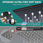 Enga Shower System Dual Shower Heads with 10+6" Dual Rain Shower Head with Handheld Spray for Two People, Wall Mount Shower Faucet Set with Valve Kit, Matte Black
