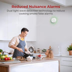 Smoke Detectors 10 Year Sealed Battery Operated,UL217-9th Listed Smoke Alarm with Voice Alert,Photoelectric Sensor Fire Alarms Smoke Detectors with LED Lights for Home, GS886-H04 (1 Pack)