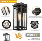 13.8'' Outdoor Wall Light Fixtures 2 Packs, Porch Lights Outdoor Lighting for House, Exterior Lighting Fixtures Wall Lantern, Waterproof Modern Outside Sconce for Garage, Oil-Rubbed Bronze (No sensor)
