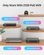 ZOSI C220 16CH 4K 8MP PoE Home Security Camera System, 16 Channel 4K NVR with 4TB HDD for 24/7 Record, 16 x 4MP(1440p) 2.5K QHD Dome IP Cameras Outdoor Indoor, Smart AI Human Detection, Two-Way Audio