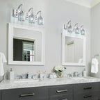 3-Light Crystal Vanity Light, Modern Chrome Bathroom Wall Sconce with K9 Crystal Shades, 23.62" Long Over Mirror Lighting for Vanity, Makeup, Hallway, Elegant & Durable