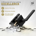 Mega Handles Prime Privacy Door Handle - 3 Pack Reversible Interior Black Door Handle, Heavy Duty Bed & Bath Door Handles with Privacy Door Lock, Fits All Standard Doors - Matte Black