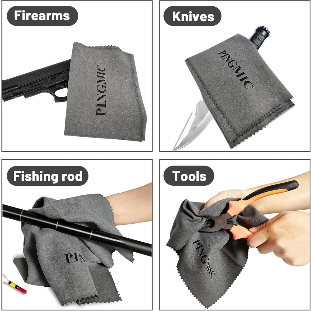 XANADU All Purpose Polishing Silicone Gun Cloth 12"x12" 6 Pack Infused With Innovative Inert Surfactant, Silver Polish for Silverware, Coins, Silicone Cloth for Guns, Brasso Brass Cleaner Polish