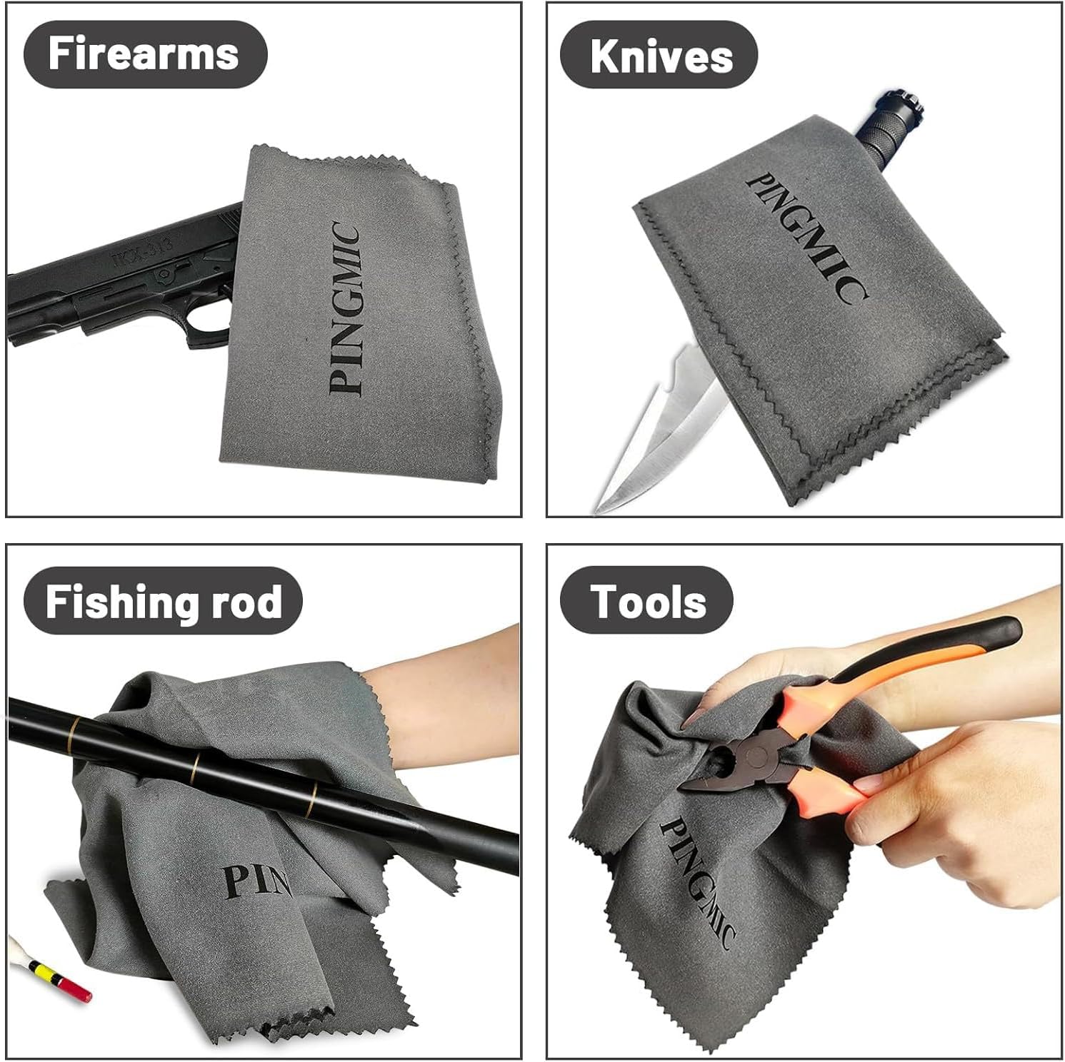 XANADU All Purpose Polishing Silicone Gun Cloth 12"x12" 6 Pack Infused With Innovative Inert Surfactant, Silver Polish for Silverware, Coins, Silicone Cloth for Guns, Brasso Brass Cleaner Polish