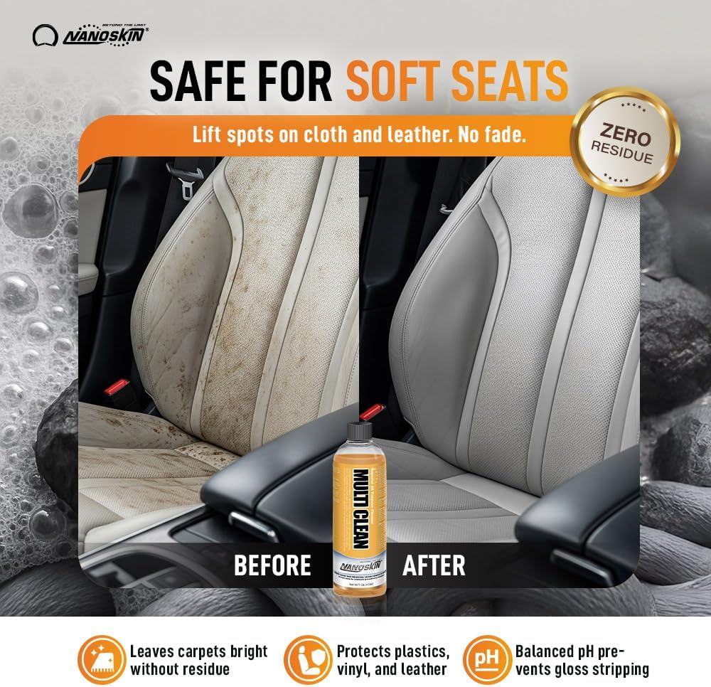 Nanoskin MULTI CLEAN All Purpose Concentrated Cleaner 30 Gallons –Removes Dirt, Grease & Stains on Counters, Carpet, Floors, Fabric, Equipment & Vehicles | Use with Sprayers, Scrubbers, Washers & More