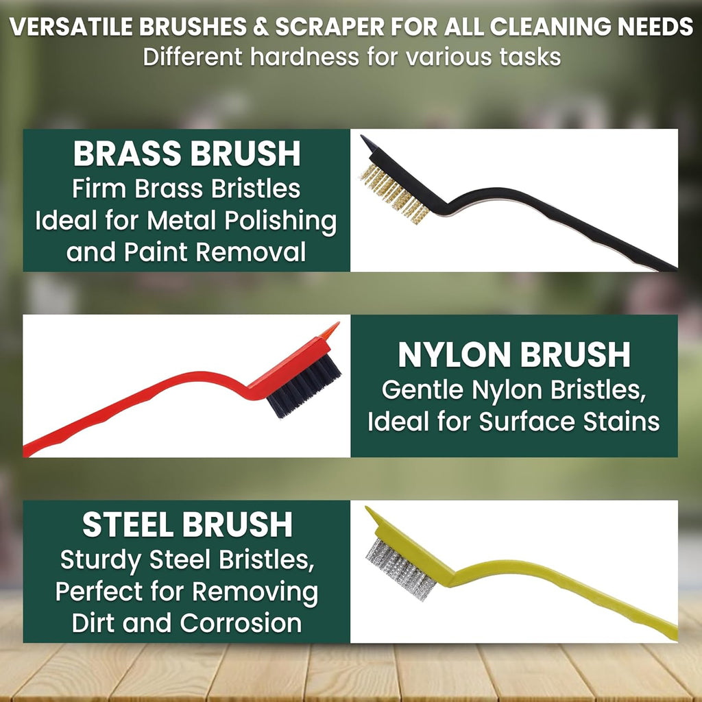 8 Pcs Crevice Cleaning Brush Set – Hard Bristle Cleaning Tools for Grout, Gaps & Narrow Spaces – Multi-Purpose Grout Brush, for Cleaning Bathroom, Shower, Window Tracks, Kitchen