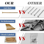 Lag Screws 6 Inch, 50PCS Heavy Duty Construction Screw, Structural Wood Screw #14 x 6, Rust Resistant, Washer Head, Yellow Coated Exterior Wood/Lag Screws, Star Drive with Bit